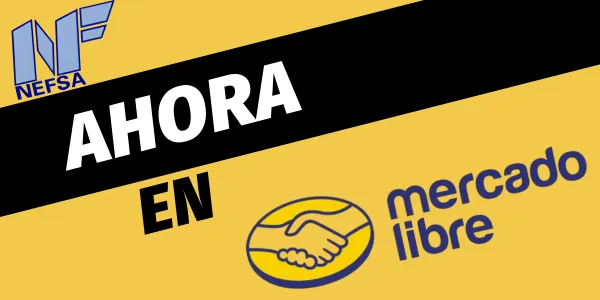 Banner promocional de NEFSA anunciando la venta de cables y controles mecánicos ahora disponibles en Mercado Libre.